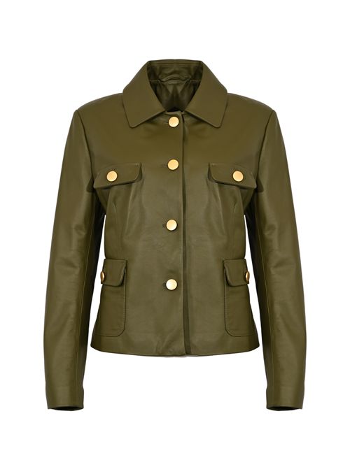 Giacca Georgia in pelle Tagliatore | GEORGIA CHI25-02 OLIVE678